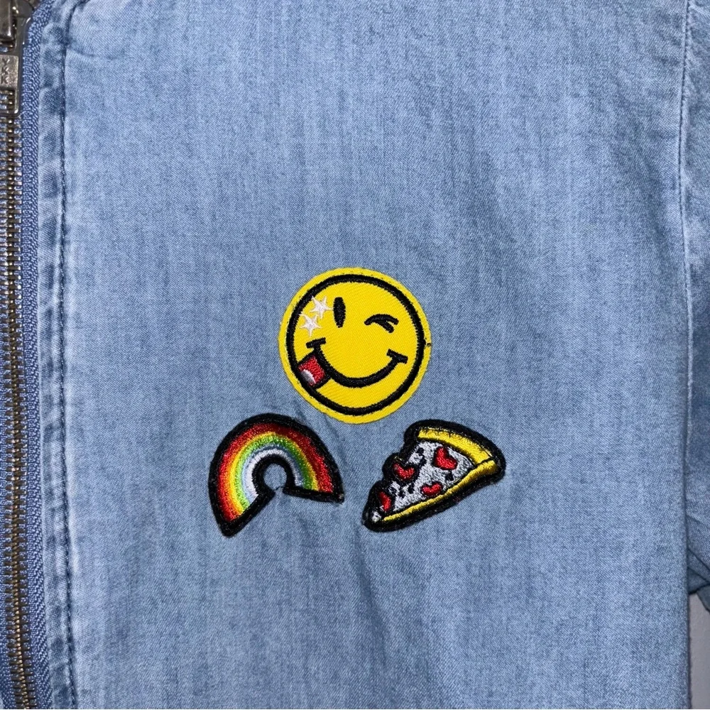 Girls Justice Denim Jacket with Fun Patches